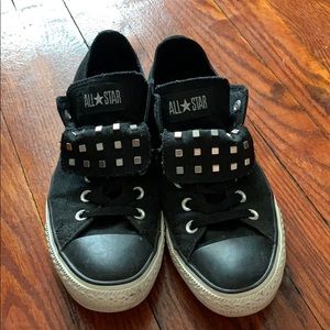 Black converses with studs sz 9